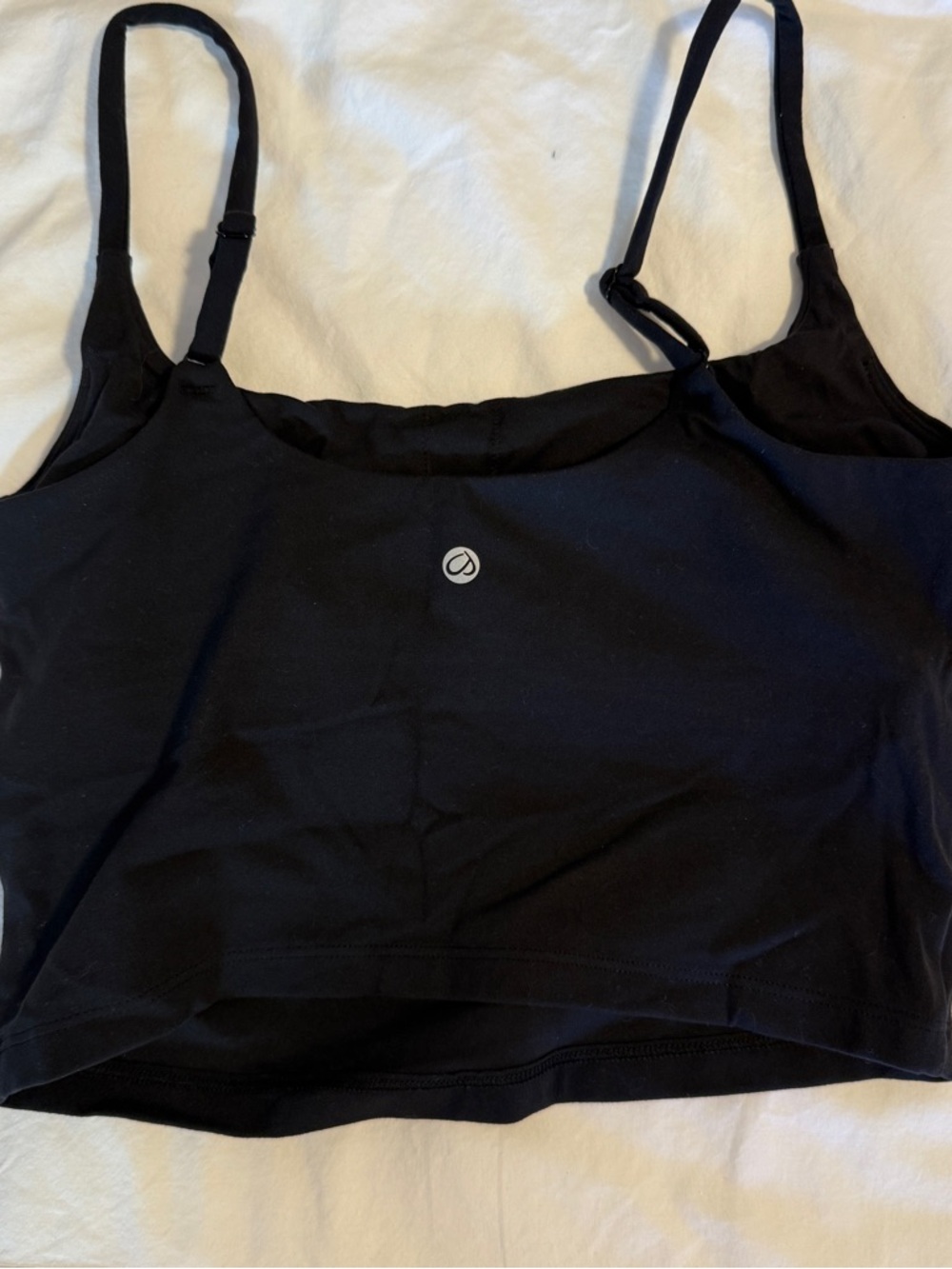 CRZ YOGA Black Adjustable-Strap Tank Crop Top
